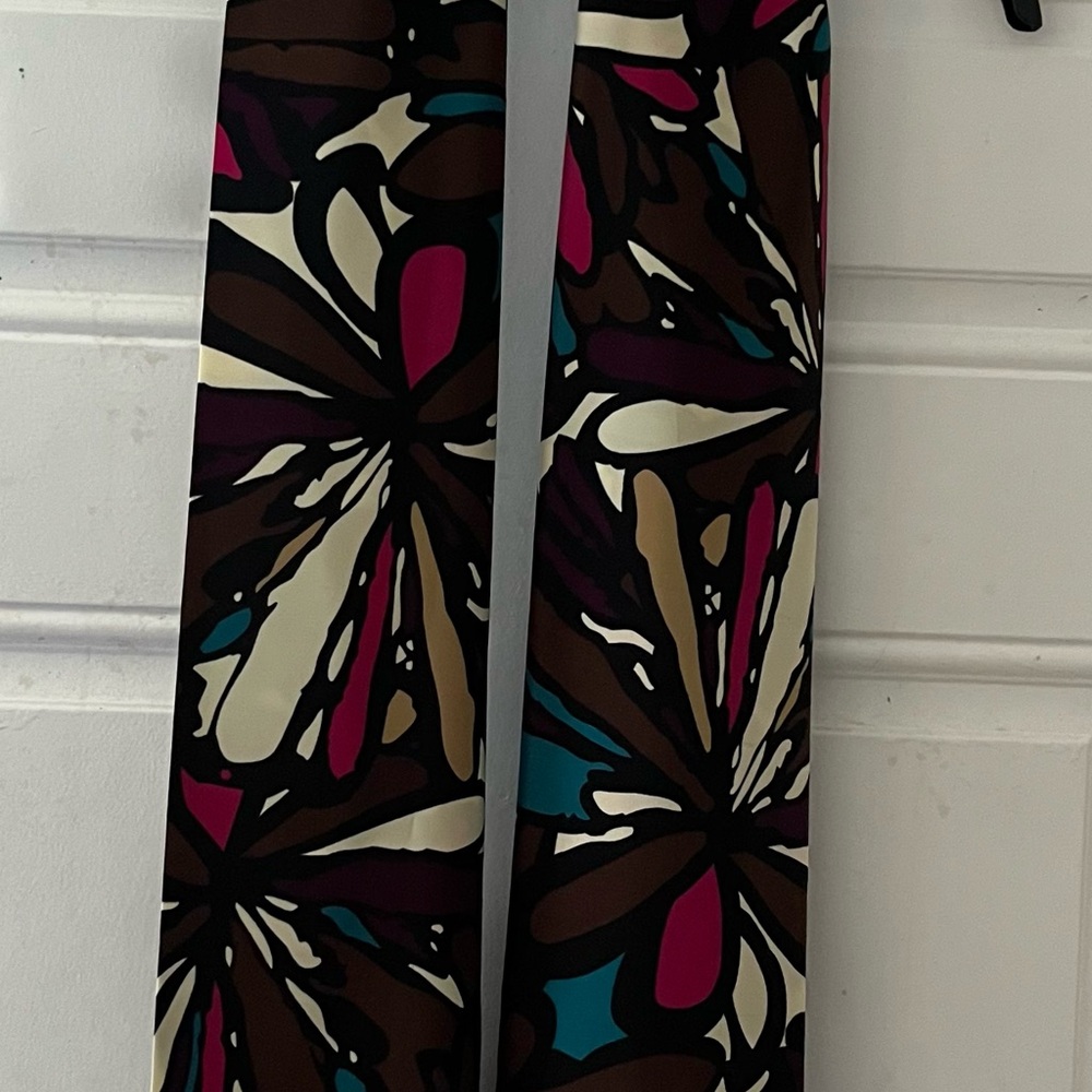 Women’s Rectangle Scarf Satin Abstract Floral Brown Pink Blue Black 57 inches
